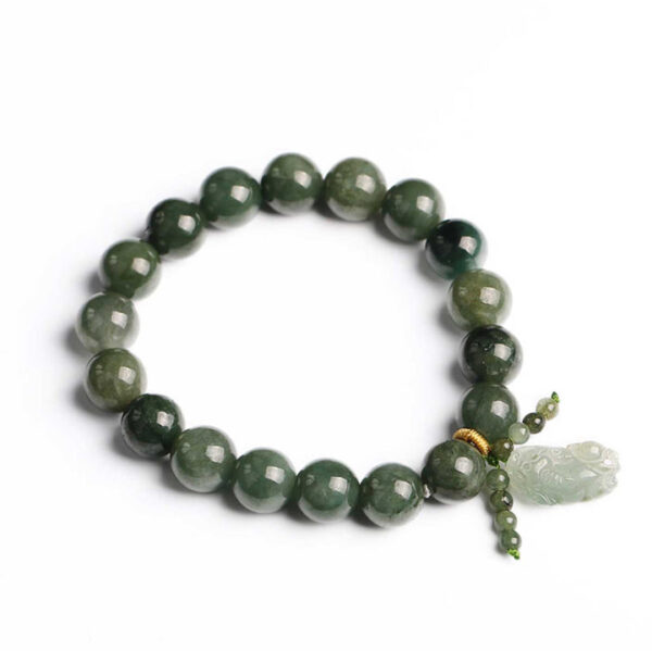 Green Jade Bracelet with Pixiu - Invite Wealth & Calming Energies - Image 5